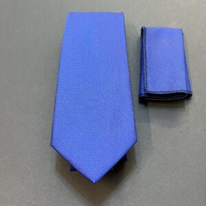 ست کراوات و دستمال جودون آبی کاربنی