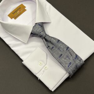 ست کراوات و دستمال جیب vip مدرن نقره ای