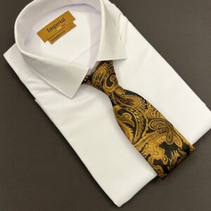 ست کراوات و دستمال جیب vip مدل اژدها طلایی مشکی