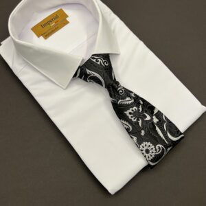 ست کراوات و دستمال جیب vip مدل بته‌ جقه و گل مشکی