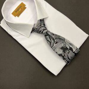 ست کراوات و پوشت vip مدل اژدها مشکی نقره ای